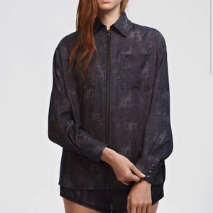 Kurt Cupro Shirt - Black/Animal - BLACK ANIMAL / M × 1